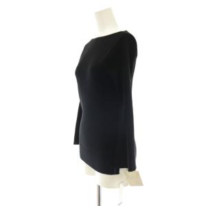L'Appartement SLIT RIB KNIT PULLOVER ニット セーター 八分袖 ブラック /HK OS