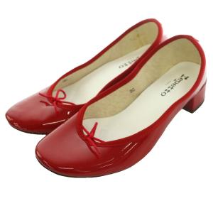 カミーユ ミドルヒールバレリーナ エナメル 3cm 37 赤 レッド /SS OS SH