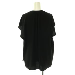 theory luxe 25SS FLOW LITZY ブラウス プルオーバー フレンチスリーブ 38 ブラック /HK OS