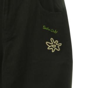 BEAUTY&YOUTH UNITED ARROWS ドローイングエンブロイダリー5ポケットパンツ ワイド ジッパーフライ M チャコールブラック マルチカラー