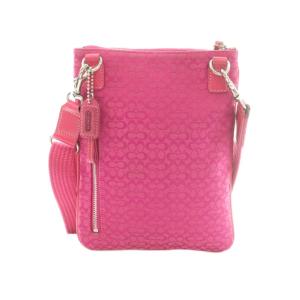 COACH ミニシグネチャー ショルダーバッグ キャンバス ピンク /MI OS