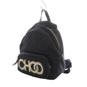 JIMMY CHOO ロゴナイロンバックパック リュックサック 黒 ブラック ロゴ /RI OS OH