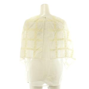 TOMORROWLAND collection 25SS クロスフルール パーサーカラープルオーバー ブラウス 五分袖 36 ホワイト /HK OS