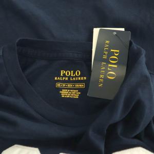 POLO RALPH LAUREN ワッペンロゴ Tシャツ カットソー 半袖 XS ネイビー /HK OS