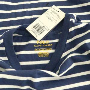 POLO RALPH LAUREN ボーダー長袖カットソー Tシャツ XS ネイビー /HK OS