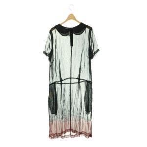COMME des GARCONS COMME des GARCONS コムコム RC-O002 AD2008 ワンピース 半袖 シアー S ネイビー ブラウン /ES OS
