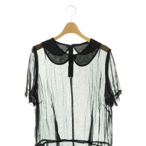 COMME des GARCONS COMME des GARCONS コムコム RC-O002 AD2008 ワンピース 半袖 シアー S ネイビー ブラウン /ES OS