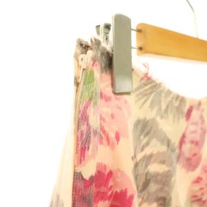COMME des GARCONS AD2006 花柄 スカート フレア シルク混 アシンメトリー S ピンク マルチカラー GS-S023