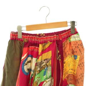 COMME des GARCONS AD2009 柄 シルク スカート フレア XS カーキ マルチカラー  GD-S028 /CX OS