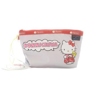 KONNICHIWA HELLO KITTY ポーチ 水色 ライトブルー 赤 レッド /SR