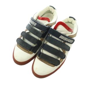 DSQUARED2 ベルクロ スニーカー シューズ 43 28.0cm 白 ホワイト 紺 ネイビー 赤 レッド /MI OS