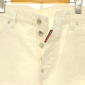 DSQUARED2 ダメージ加工デニムパンツ ジーンズ ボタンフライ 50 ホワイト /DO OS