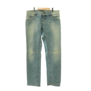デニムパンツ ジーンズ ストレート ダメージ加工 ステイン加工 52 ライトブルー /ES OS