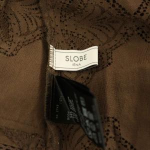 SLOBE IENA 26SS レースフリルVネックブラウス 半袖 プルオーバー ブラウン /MY OS