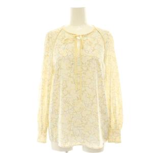 ANAYI シルエットモチーフ プリント スカートセットアップ ブラウス 36 イエローベージュ マルチカラー /ES