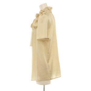 Viaggio Blu シャツ ブラウス プルオーバー 1 ベージュ リボンタイ フリルネック 半袖 /BB