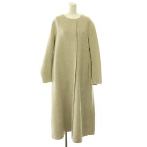 カシミヤ混ノーカラーコート 38 ベージュ
