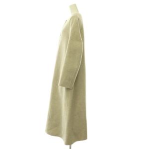 ebure カシミヤ混ノーカラーコート 38 ベージュ