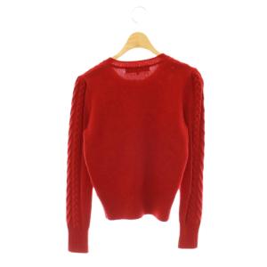 M'S GRACY リボンケーブルニットカーディガン 38 レッド /ES OS