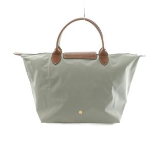 Longchamp ルプリアージュ M トートバッグ ナイロン グレー 茶 ブラウン /MI OS