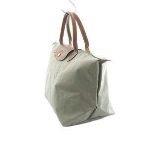 Longchamp ルプリアージュ M トートバッグ ナイロン グレー 茶 ブラウン /MI OS