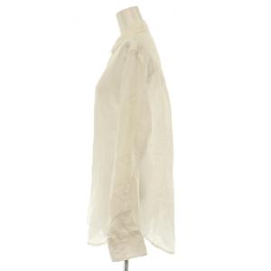 SLOBE IENA European Linen リネンシャツ ブラウス 36 白 ホワイト 長袖 レギュラーカラー ワンカラー