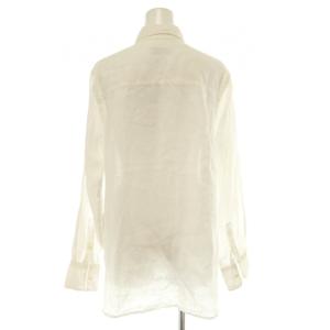 SLOBE IENA European Linen リネンシャツ ブラウス 36 白 ホワイト 長袖 レギュラーカラー ワンカラー