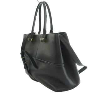 Max Mara レザー 2WAYバッグ トート ショルダー ハンド 紺 ネイビー /SS OS