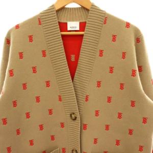 BURBERRY TBロゴ  カーディガン M ベージュ レッド 21032