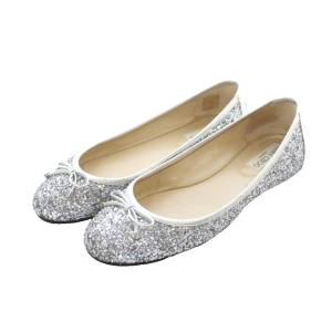 MODELL FLAT フラットシューズ バレエシューズ パンプス 38 25cm シルバーカラー グリッター