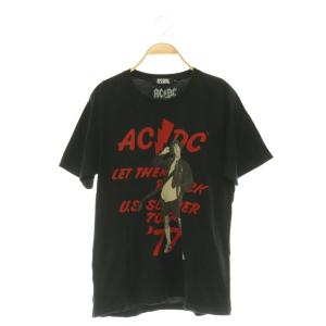 AC/DC プリントTシャツ 半袖 クルーネック M ブラック /MY OS SH