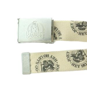 HYSTERIC GLAMOUR RAMONES/EAGLE HEAD ベルト キャンバス アイボリー 黒 ブラック /MI OS SH