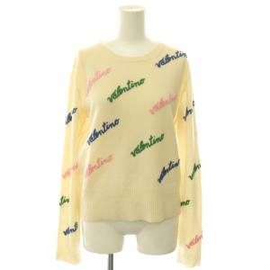 ロゴニット セーター プルオーバー カシミヤ混 M アイボリー マルチカラー /CX OS