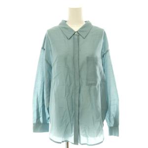24SS シアーシャツ ブラウス 長袖 36 スモークブルー /DO OS
