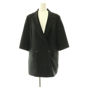 PLST ジャケット テーラード 五分袖 パンツ ワイド セットアップ M S ブラック /HK OS