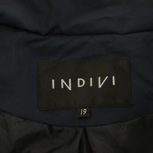 INDIVI フーデットダウンコート ロング 大きいサイズ 19 ネイビー /MY OS