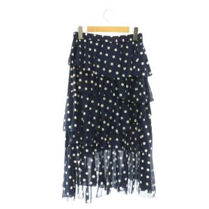 robe de chambre COMME des GARCONS COMME des GARCONS AD2002 ドット ティアードスカート ロング サテン ネイビー