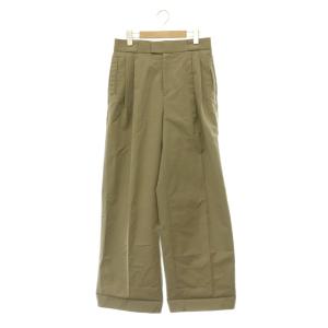 24SS ハイカウントコットンツイル パンツ タック 38 カーキ /MY OS