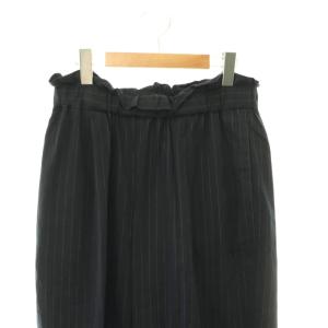 JOURNAL STANDARD ウォッシャブルコットンリネンVISワイドパンツ ストライプ 38 ネイビー /HK OS