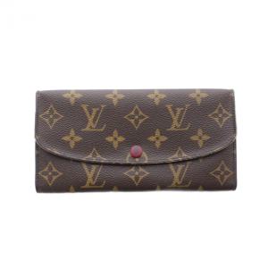 ポルトフォイユ・エミリー 長財布 ロングウォレット 茶 ブラウン スナップボタン開閉 モノグラム柄 M60136