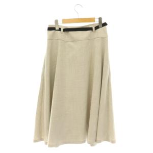 M'S GRACY 25SS 花ボタン付きフレアスカート ミモレ丈 ロング 40 ライトグレージュ /HS OS