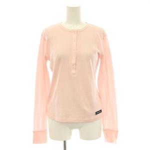 コットン ヘンリーネック 長袖 Tシャツ カットソー F ピンク /CX OS