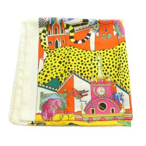 HERMES カレ140 カレジェアン スカーフ アニマポリス柄 シルク マルチカラー H673275S
