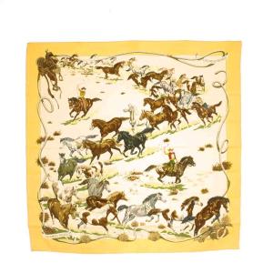 カレ90 Les Mustangs Bandana イエロー ベージュ