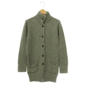 カシミヤ ニット ジャケット スタンドカラー グレー /CX OS