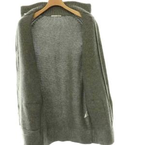 n100 カシミヤ ニット ジャケット スタンドカラー グレー /CX OS