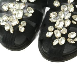 MARNI ビジュー グルカサンダル 37 23.5-24.0cm 黒 ブラック FBMS012201 /MI OS
