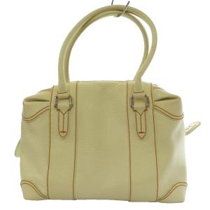 FENDI フェンディ-エナメルレザーハンドバッグ ロゴ アイボリー /SS OS