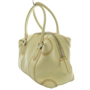 FENDI フェンディ-エナメルレザーハンドバッグ ロゴ アイボリー /SS OS