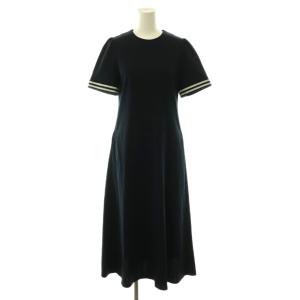 24SS FLARE TEE DRESS ワンピース 36 ネイビー ホワイト